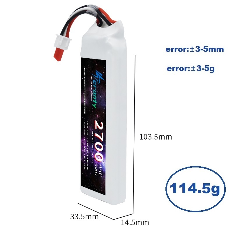 1/3PCS 2S 7.4V Lipo Battery 27 - Drone Racing Battery 评论和价格